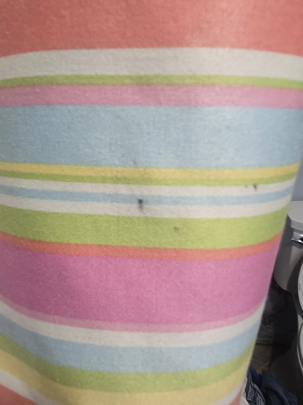COACH Multicolor Striped Canvas Tote with Tan Leather Trim